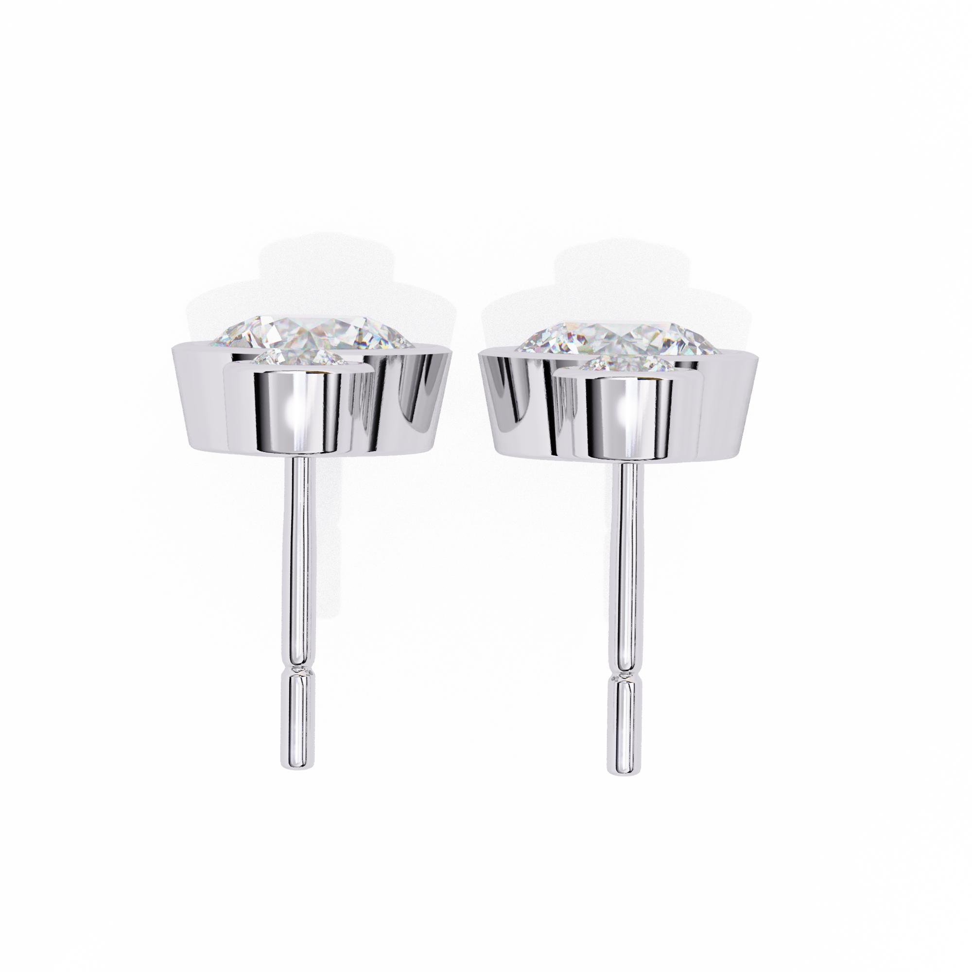 Solitairekart 1.83ct Two-Stone Bezel Drop Natural Diamond Earrings-H Color, VS1 Clarity